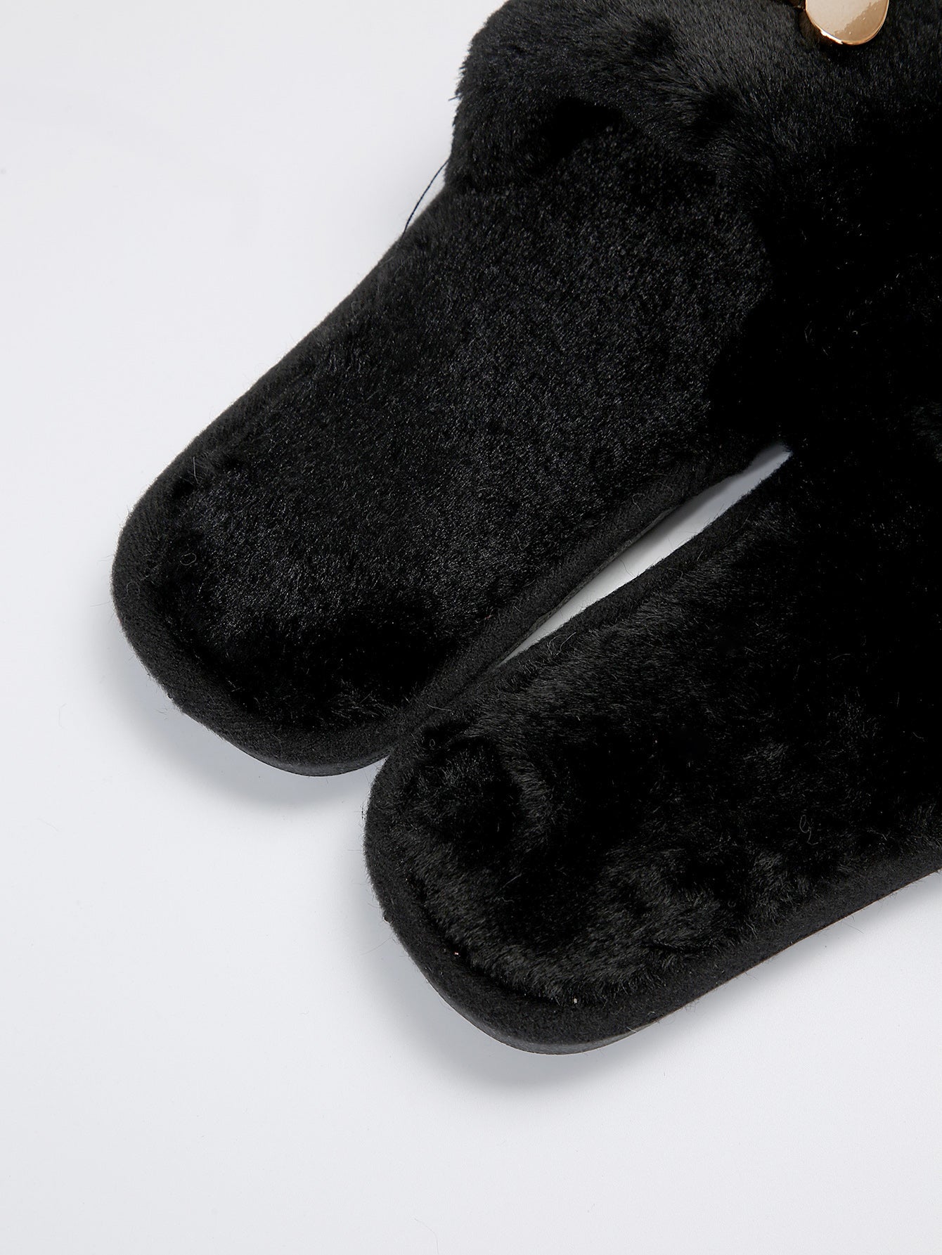 Fluffy Slippers Heart-Shaped Flat Slippers Women Home Casual Anti Rabbit Fur Cotton Slippers Women