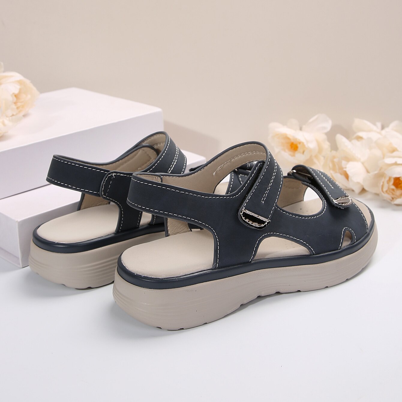 plus Size Velcro Sports Platform Sandals Women Open Toe Beach Sandals