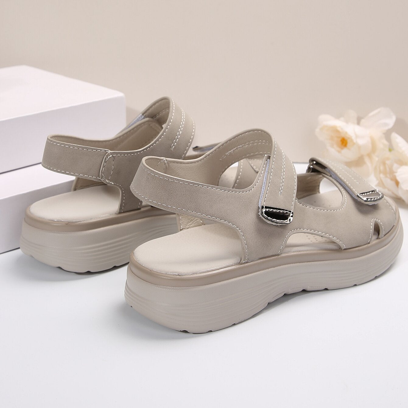 plus Size Velcro Sports Platform Sandals Women Open Toe Beach Sandals