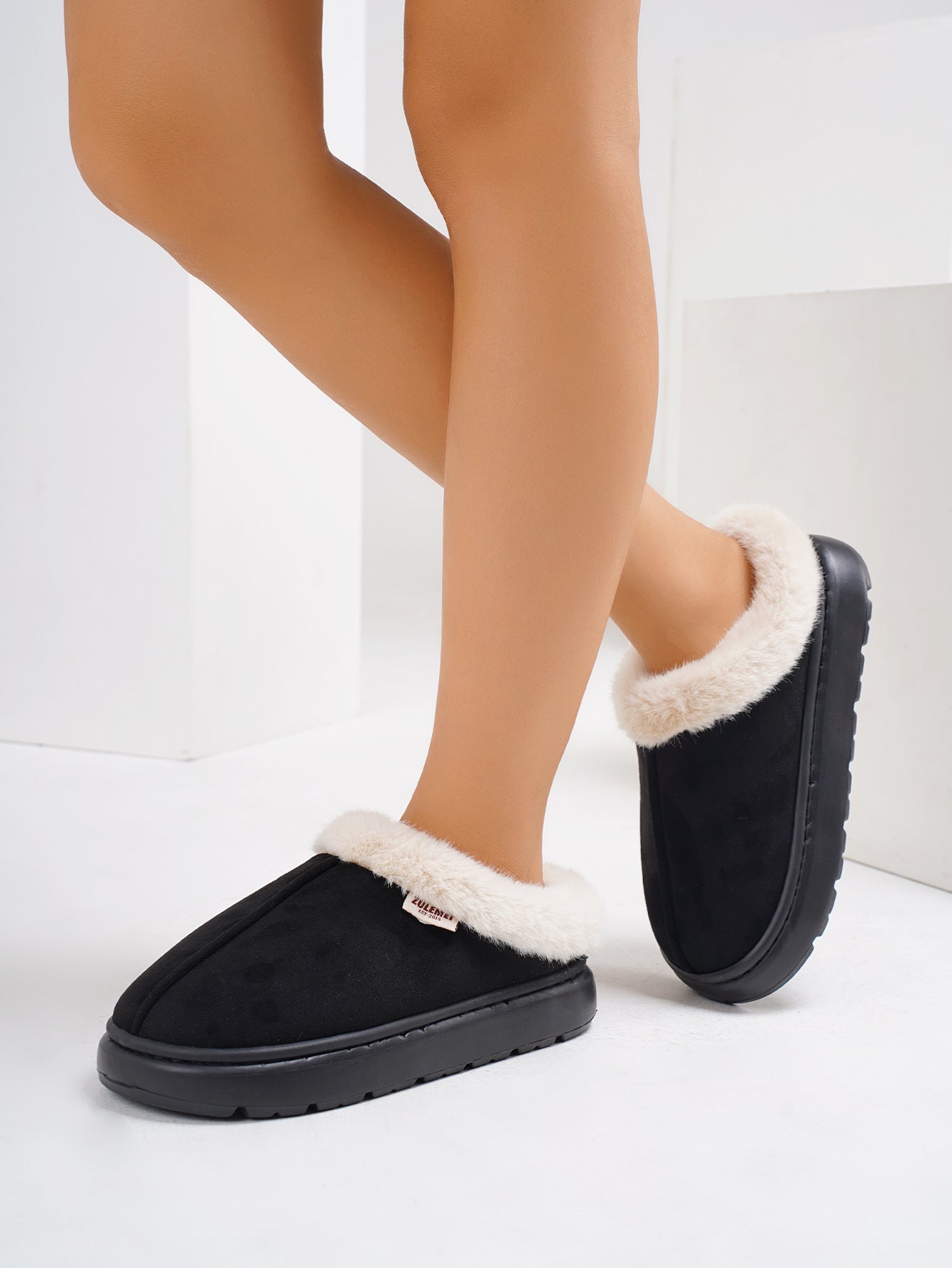 Arrival Wool Mouth Stretch Band Fluffy Slippers Home Non Slip Warm Cotton Slippers Winter Women Thickened Velvet Cotton Slippers