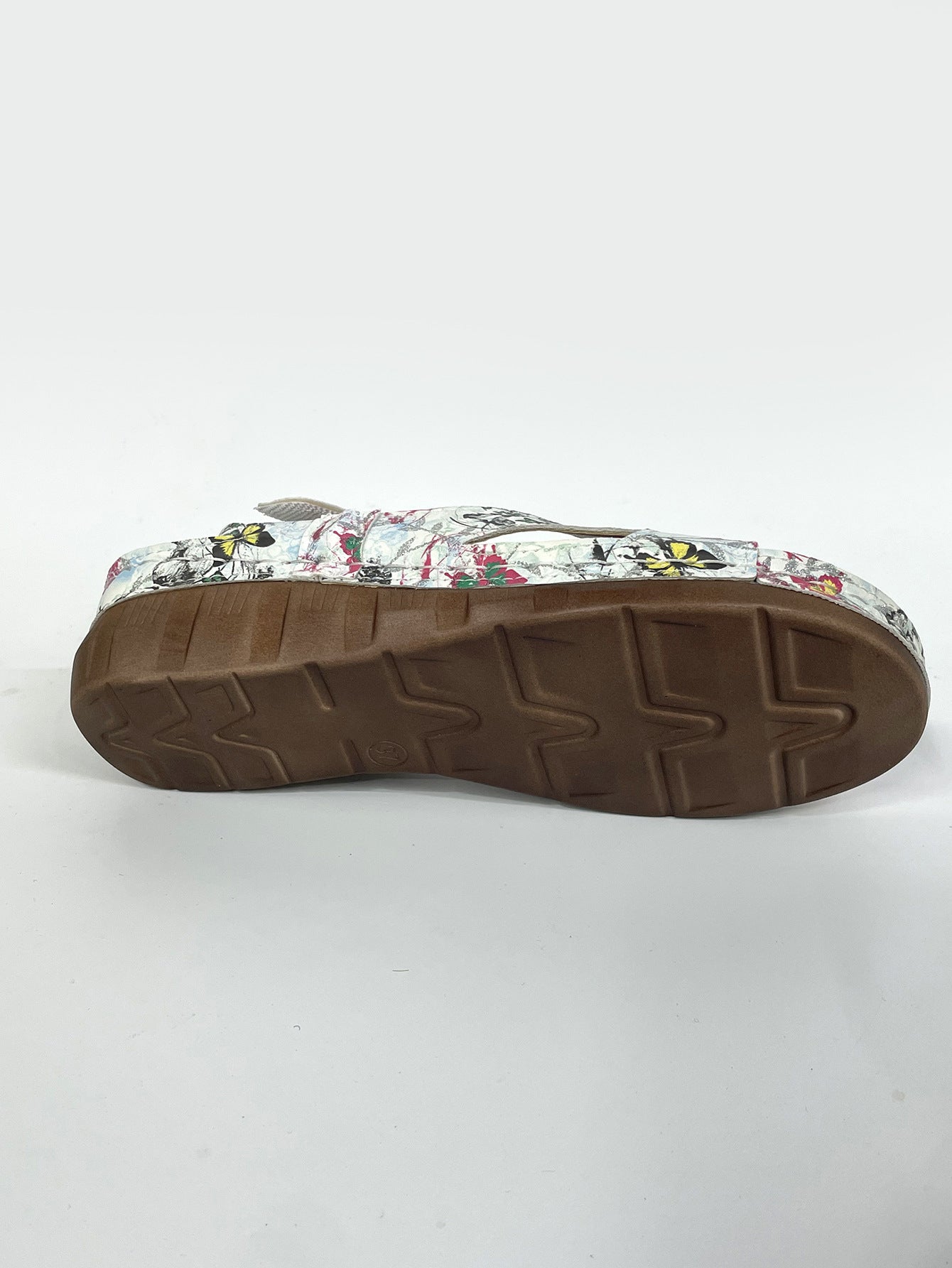 Floral Print Hollow Out Cutout out Platform Ankle Strap Sandals Women Magic Strap Lightweight Beach Sandals Sandals