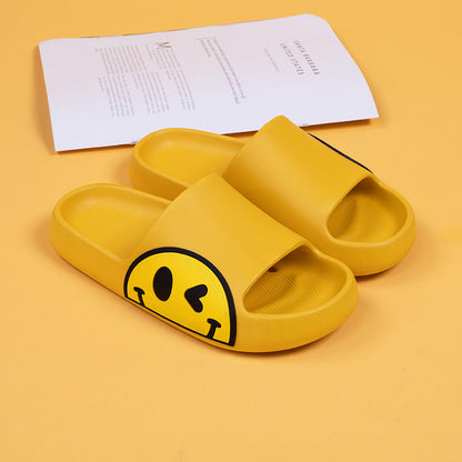 Cute Smiley Face Home Girls Boys Couple Parent-Child Summer Cartoon Smiley Sandals