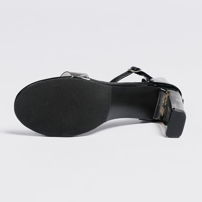 plus Size Ankle Strap Buckle Chunky Heel Sandals Early Spring Transparent Shoes Women