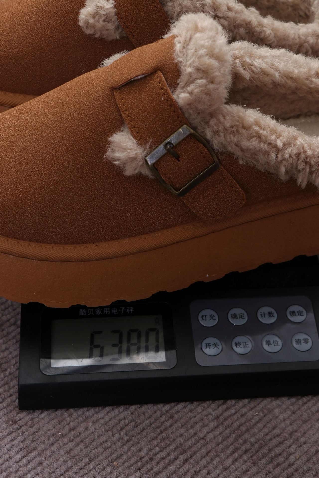 Autumn Winter Thick Bottom Plush Buckle Thermal Cotton Slippers Casual Women Shoes