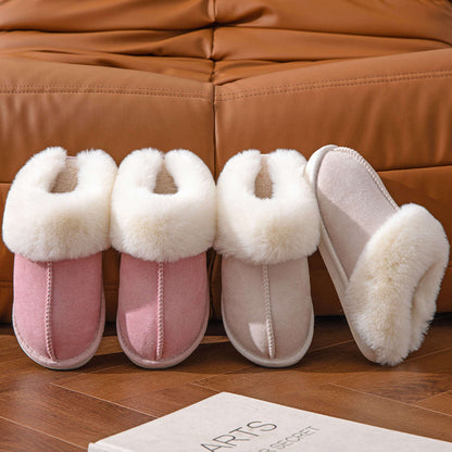 Fluffy Slippers Autumn Winter Warm Slugged Bottom Home Thickened Fleece Slippers Home Indoor Cotton Slippers
