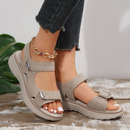 plus Size Velcro Sports Platform Sandals Women Open Toe Beach Sandals