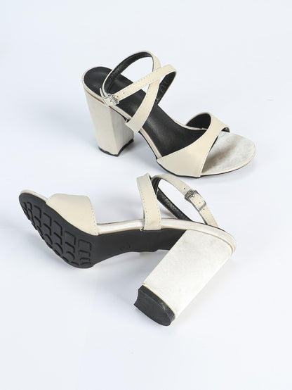 Summer round Toe 9cm Chunky Heel Cross High Heels Strap Sandals Women plus Size Women Shoes