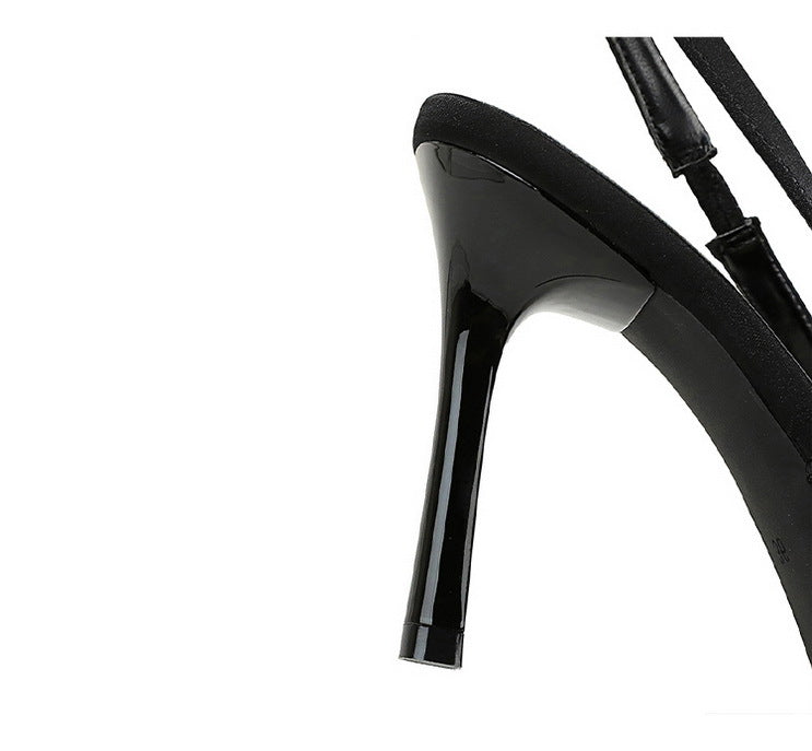 Cocktail Hollow Out Cutout out Back Strap Pointed Stiletto Heel High Heels Color Blocking Floral Women Shoes Shallow Mouth Pumps