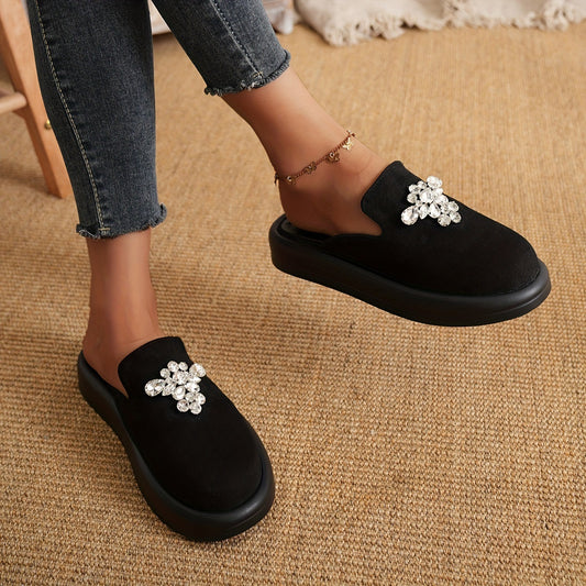 Thick Bottom plus Size Half Slippers Spring Autumn plus Size round Toe Sandals Women