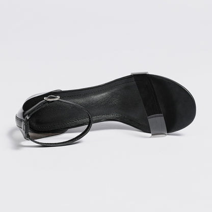 plus Size Ankle Strap Buckle Chunky Heel Sandals Early Spring Transparent Shoes Women