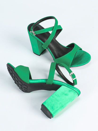 Summer round Toe 9cm Chunky Heel Cross High Heels Strap Sandals Women plus Size Women Shoes