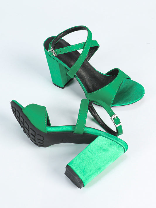 Summer round Toe 9cm Chunky Heel Cross High Heels Strap Sandals Women plus Size Women Shoes