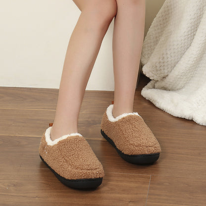 Arrival Thermal Furry Shoes Thick Home Cotton Shoes Non Slip Winter Heel Wrap Platform Type Casual Cashmere Cotton Slippers