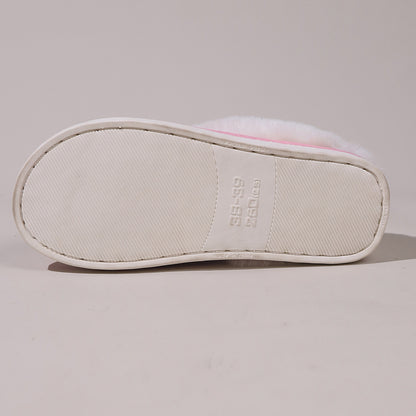Fluffy Slippers Autumn Winter Warm Slugged Bottom Home Thickened Fleece Slippers Home Indoor Cotton Slippers