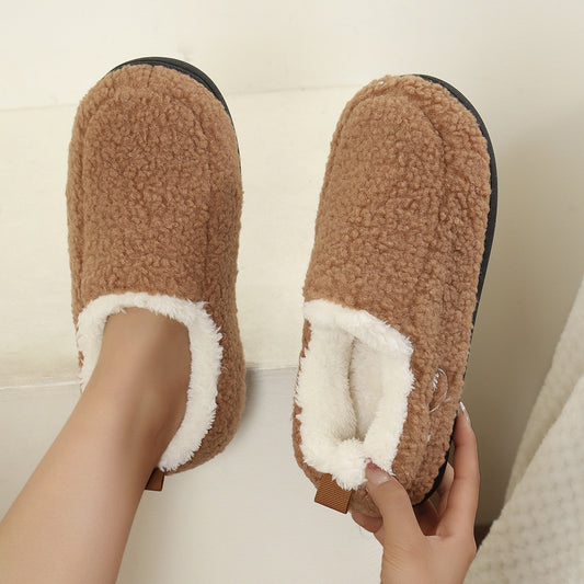 Arrival Thermal Furry Shoes Thick Home Cotton Shoes Non Slip Winter Heel Wrap Platform Type Casual Cashmere Cotton Slippers